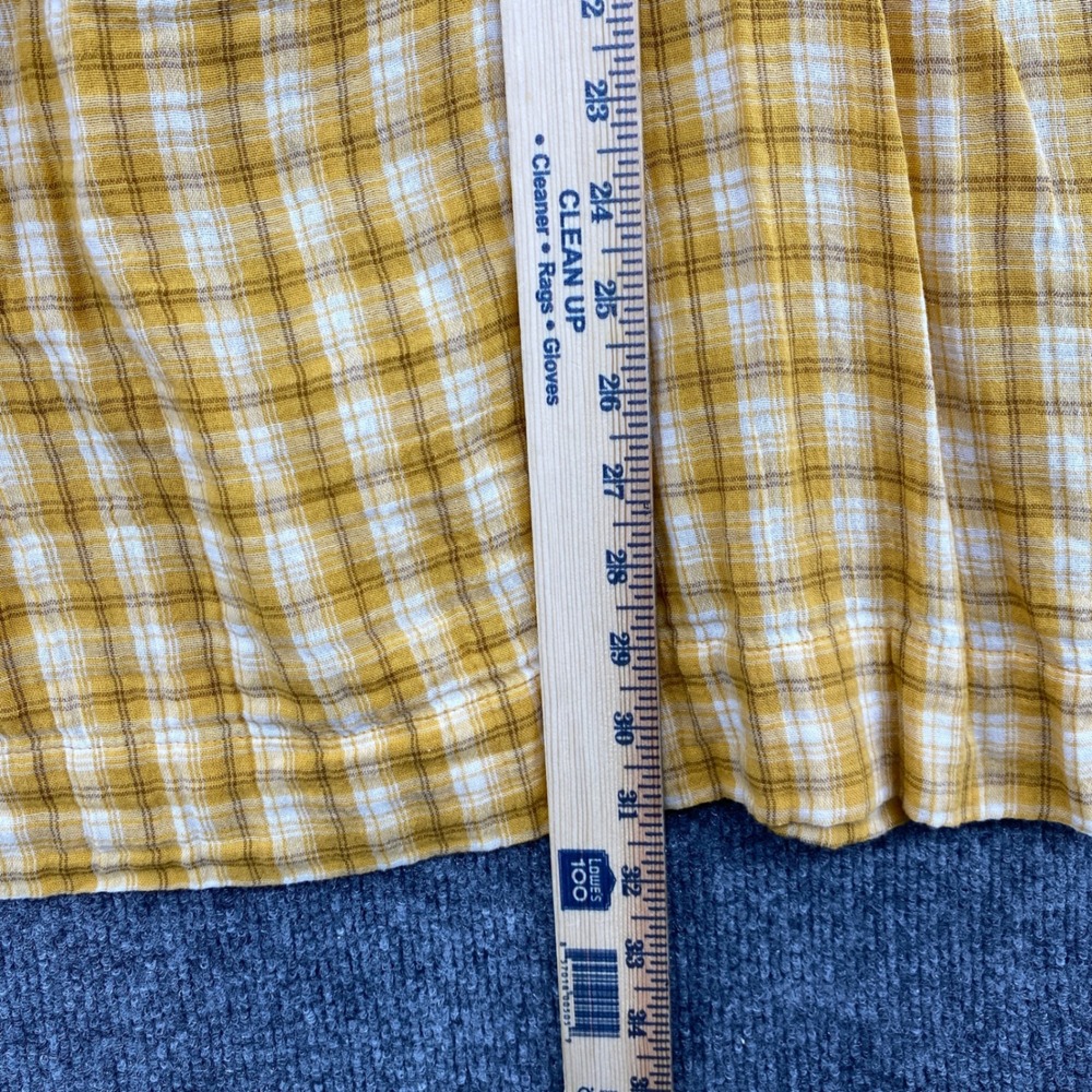 Old Navy Plaid Babydoll Dress Womens S Yellow Flutter Gingham Prairie Cottage - Picture 6 of 8